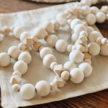 Load image into Gallery viewer, Handmade Natural Wood Beaded Garland 6 Ft - Natural  |  Beige